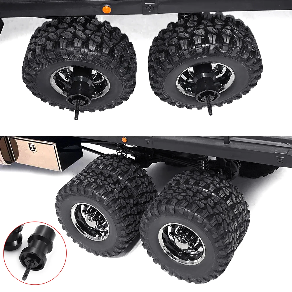 AXSPEED 알루미늄 합금 육각 어댑터, 싱글 휠-더블 휠, 2 축 변환, 1/10 TRX6 Hauler T6 G63 부품, 4 개