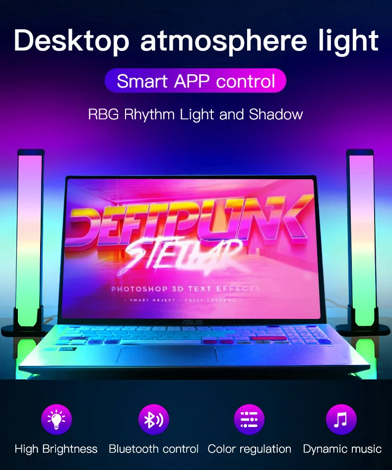 Stem Pick-Up Computer Desktop Sfeer Licht Magische Bluetooth App Ritme Muziek Licht In Slaapkamer