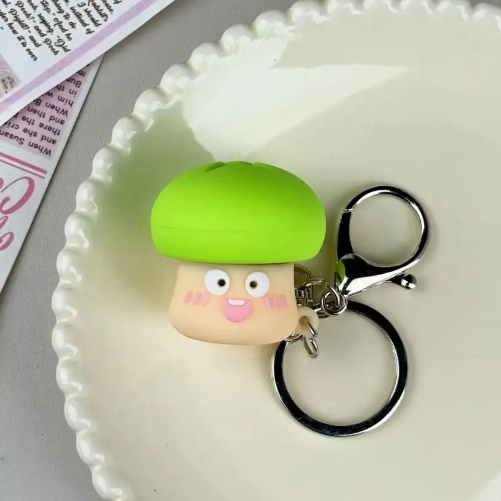 Keyring Mini Mushroom Button Clicker Keyboard Abstract Keychain Fidget Cartoon Pendant Button Click Key Holder Kids