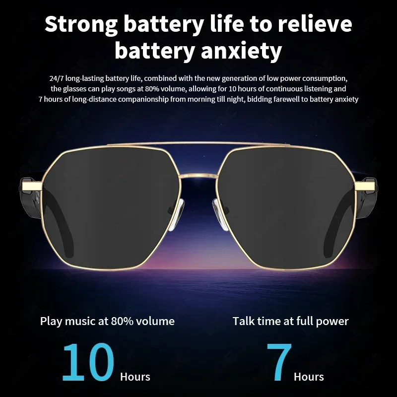 LIGE nuevas gafas inteligentes AI Bluetooth traducción en varios idiomas llamada de voz reproducción de música traductor gafas de sol para Android iOS