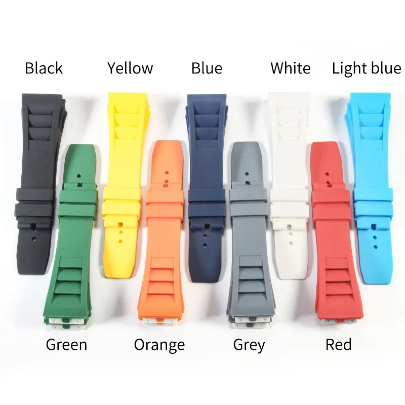 With 4/5 Stars Screwdriver High Quality Waterproof Soft Rubber Watch Strap for Richard Mille Silicone RM-11 Men Watchbands