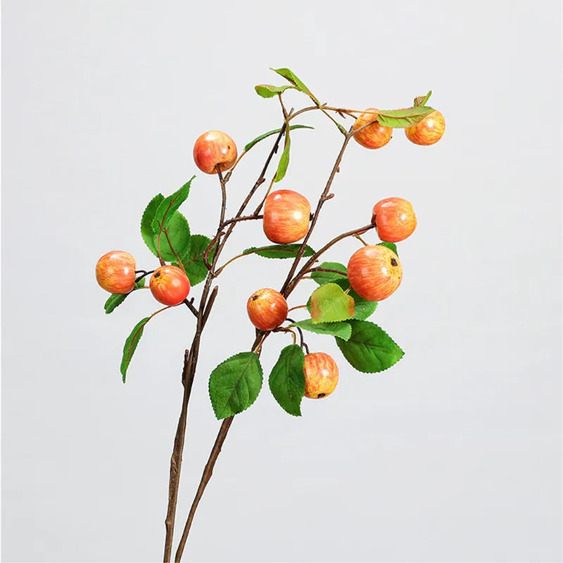 Small Apple Home Furnishings Artificial Lemon Branch Artificial Flower 5 Fruit Home Wedding Decoration Kitchen Tble Decor