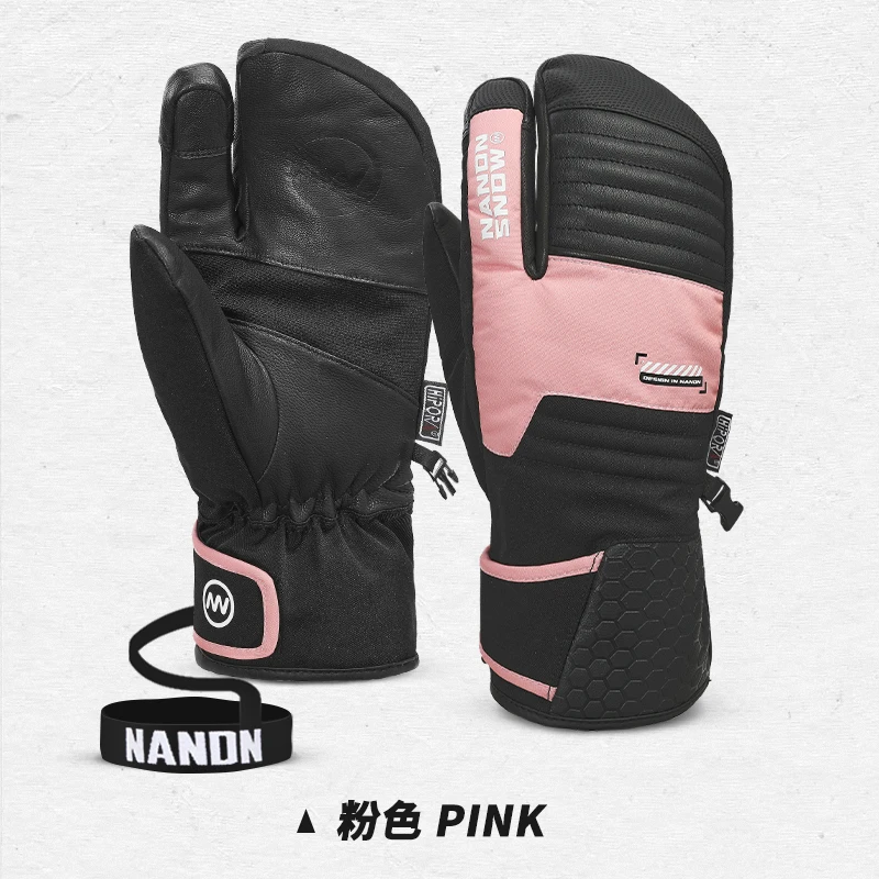 Guantes de motocicleta de tres dedos para hombres y mujeres, guantes de esquí, pantalla táctil, impermeables, resistentes al desgaste, calidez y transpirabilidad