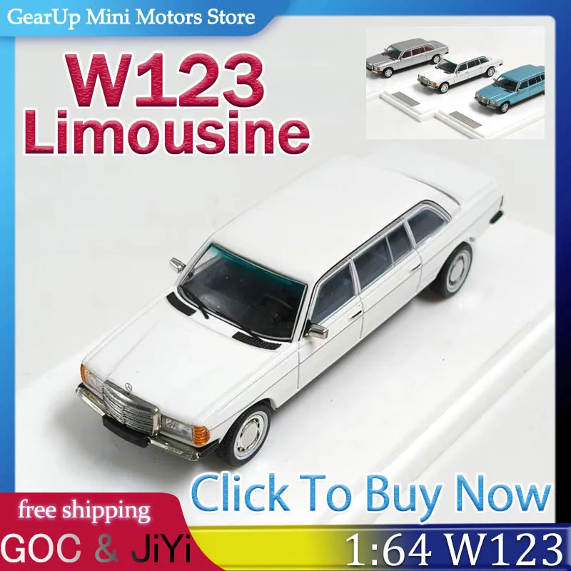 

New GOC 1:64 Benz W123 Limousine Alloy Car Model Classic German Sedan for Vintage German Car Enthusiasts Miniature Toy Gift