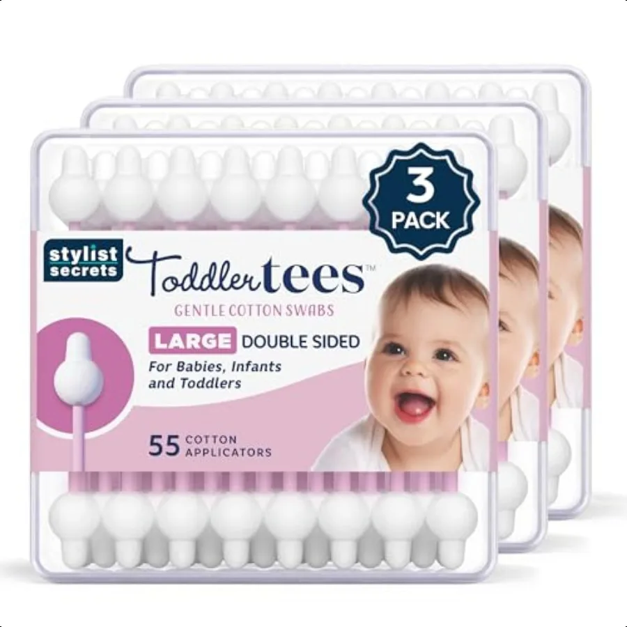 Magliette classiche per bambini Tamponi doppi lati grandi e delicati progettati per orecchie piccole per neonati Neonati Piccoli Bocciolo a punta su entrambi i lati