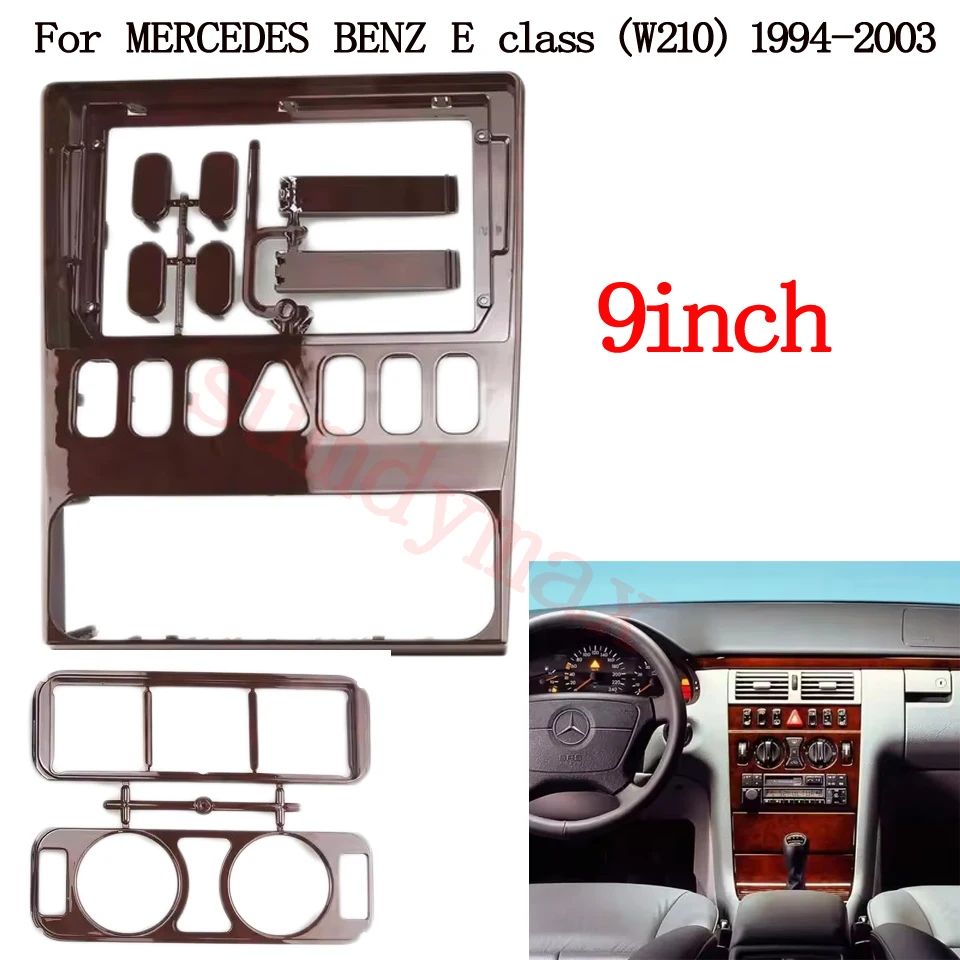 

9-дюймовая рамка для автомобильного радиоприемника, навигационная панель для MERCEDES BENZ E class W210 1994-2003, Android Screen Dask Kit, лицевая панель