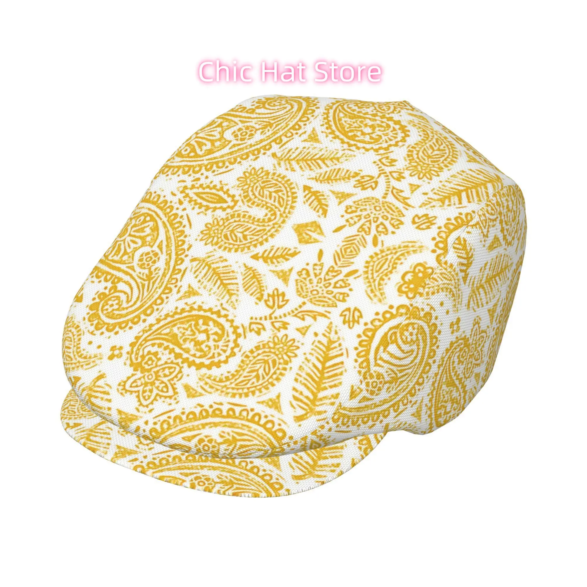 Adjustable Newsboy Hats for Men, Featuring a Golden Beret Style, Perfect for Driving Or Casual Wear. Includes One Cabbie Cap