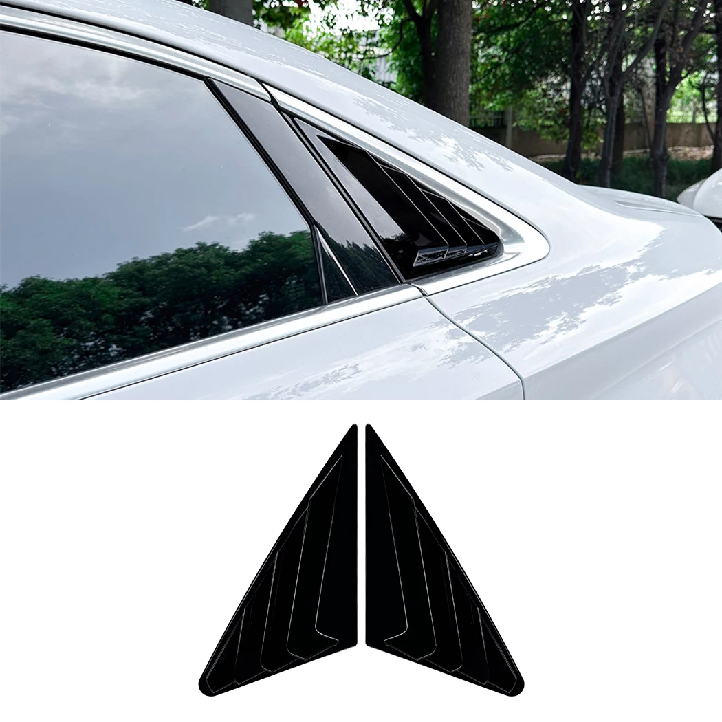 Car Rear Window Shutter Cover Trim For Audi A3 8Y Sedan 2021-2025 Glossy black/Carbon Fiber look