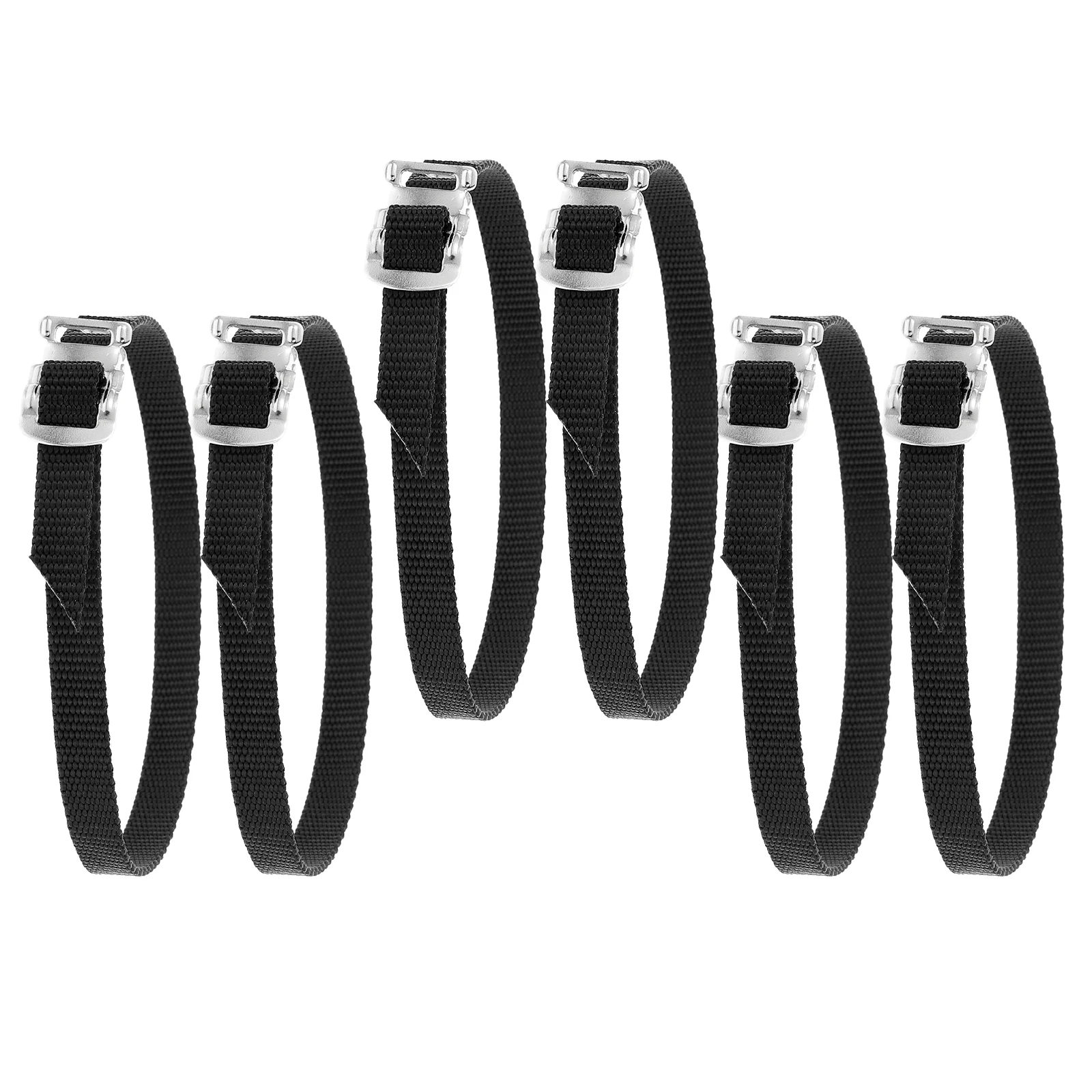 

6pcs Pedal Straps for Exercise Bike Black Metal Plastic Child Anti-skid Professional Toe Stationary