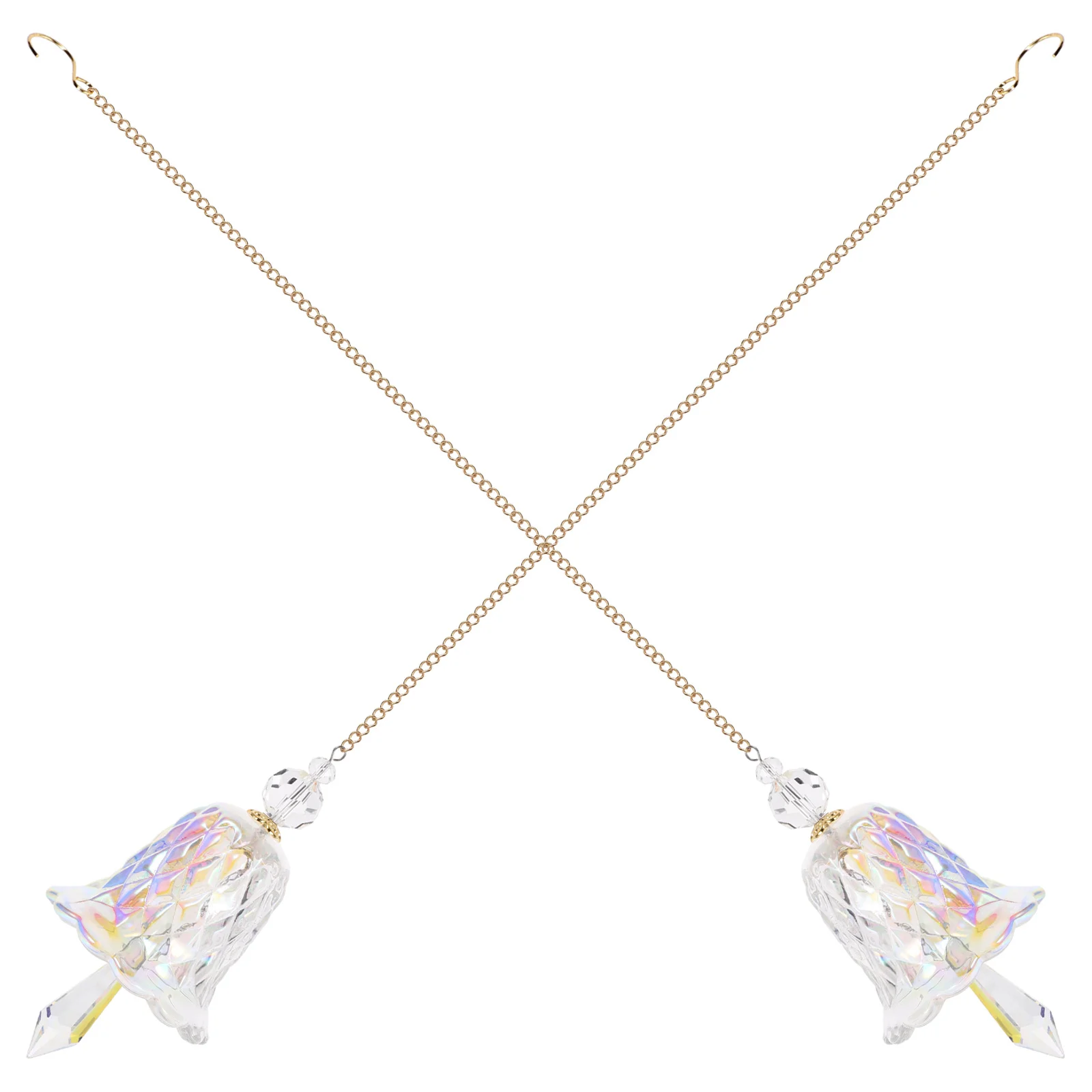 

2Pcs Crystal Hanging Decor Rainbow Prism Sun Catchers Bell Shape Pendant Window Garden Ornament Crystal Crystals Sun Catcher