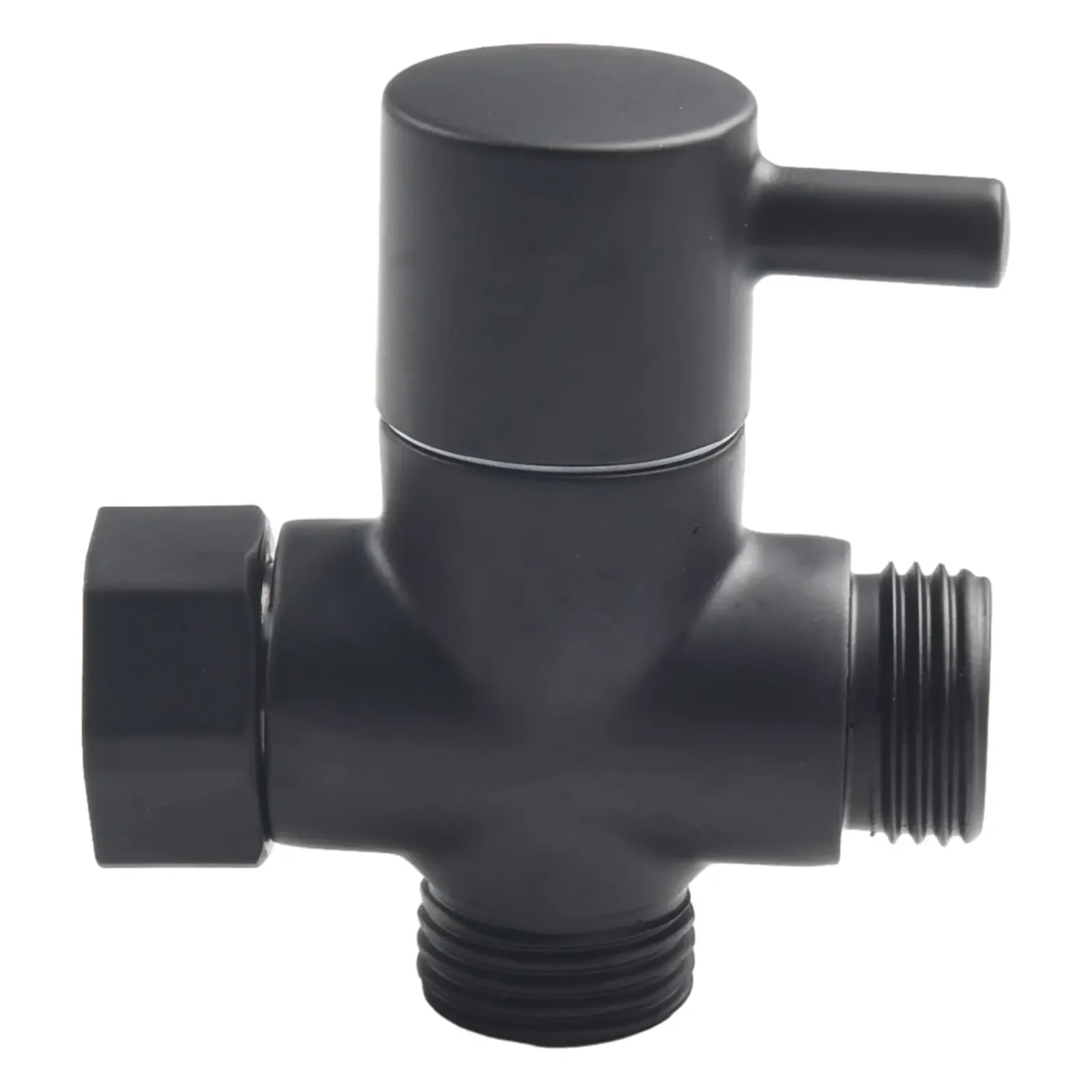 

T Adapter Diverter Valve 1/2in Male Black For Shower Head Solid Metal Handle Practical To Use Excellent Service Life