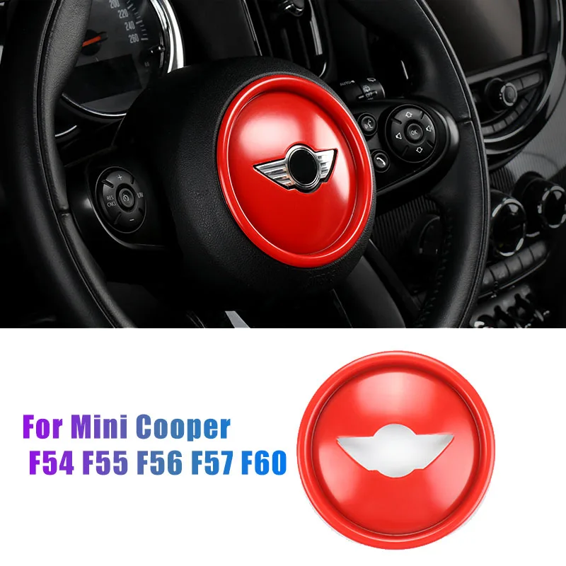 Steering Wheel Cover Logo Emblem Cap Trim for MINI Cooper F Series F54 F55 F56 F57 F60 Clubman Countryman Red