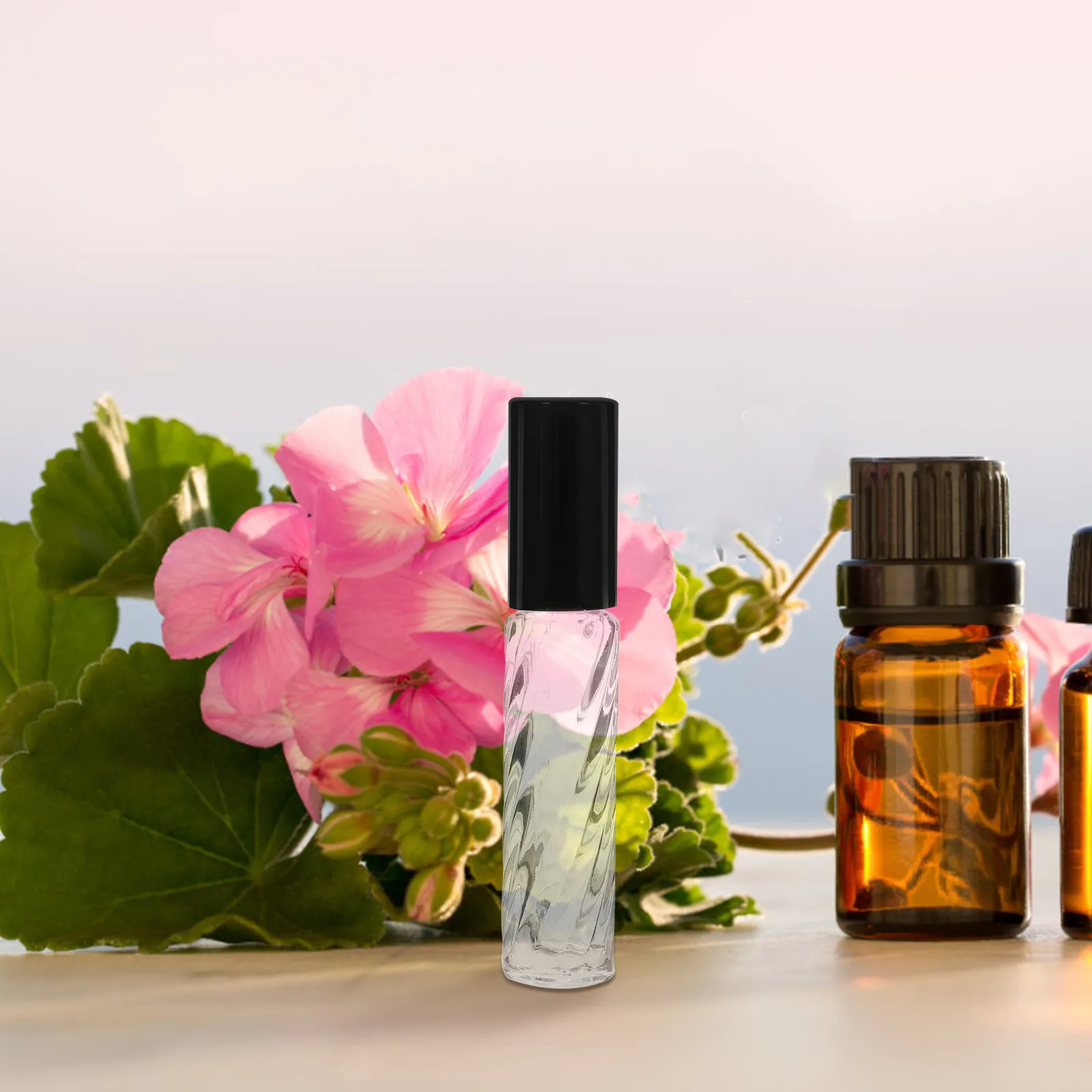 

5Pcs Essential Oil Roller Bottles Portable Glass Small Roller Sub Bottles Leakproof Travel Liquid Dispenser Perfume Container