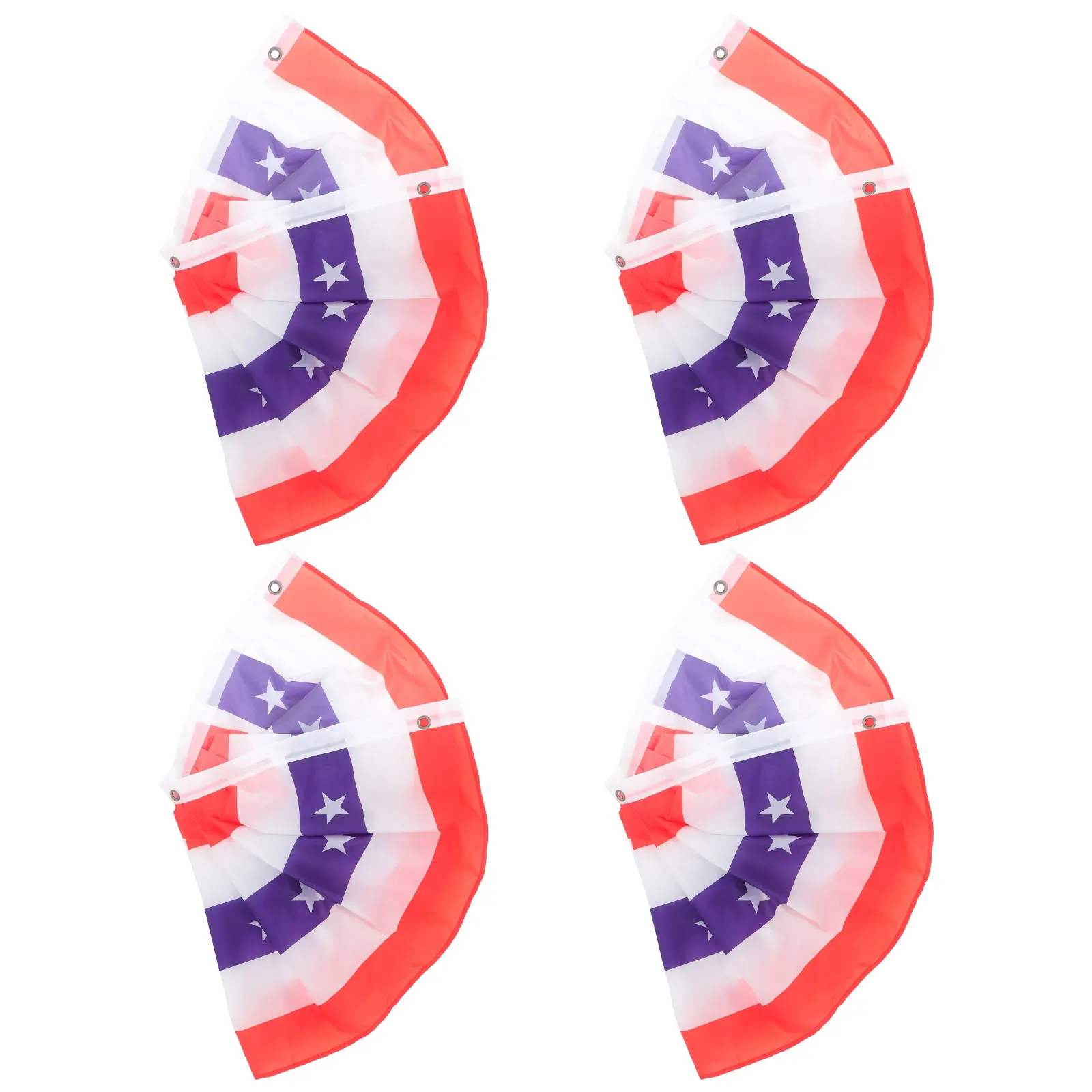 

4 Pcs 45x90cm Pleated Semi Circle Flags Patriotic Decor Independence Day Banner Fan Shaped Bunting Home Ornament Outdoor Indoor