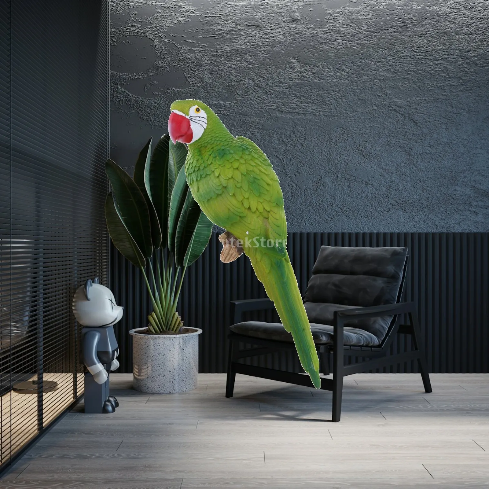 Resin Parrot Sculpture Lifelike Bird Garden Decor Imitation Animal Model Ornament for Indoor Outdoor