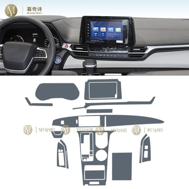 MUQSHI-Car Interior Console Central Anti-Scratch TPU Película Protetora Transparente, Piano de Posição para Toyota Sienna 2022-24