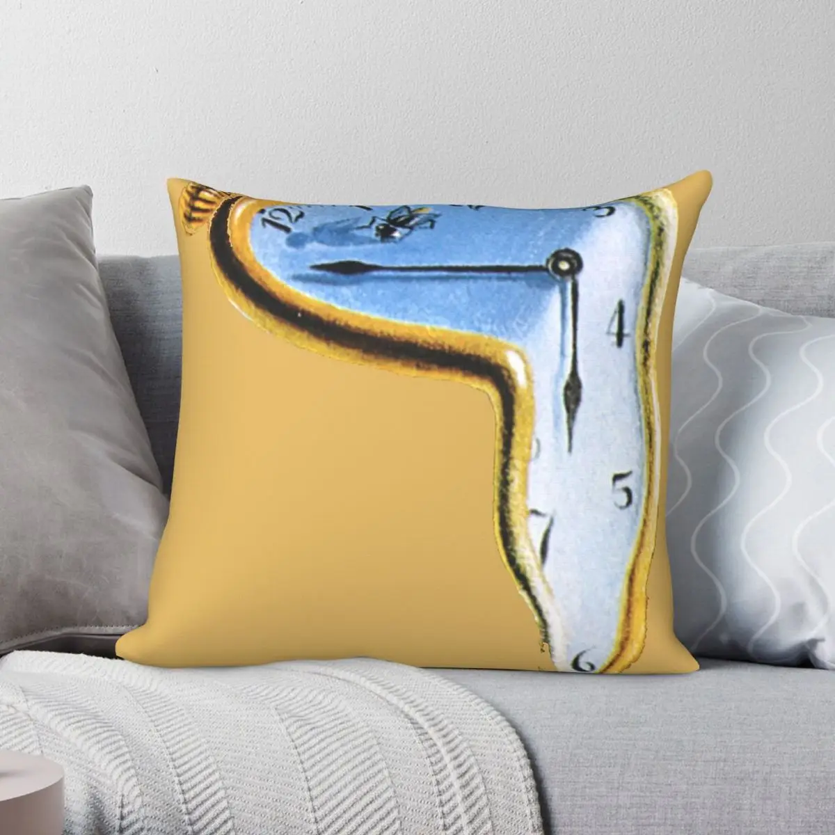 Housse de coussin carrée Salvador Dali La persistance de la mémoire, en polyester, lin et velours, avec fermeture éclair créative, pour chambre, vente en gros