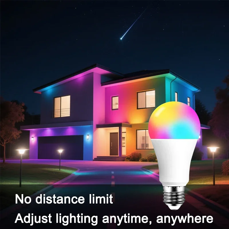 Tuya E27 Smart Bulb WiFi Dimmable LED Light 2700-6500K Color Temperature RGB Full Color Voice Controllable via Alexa Google Home