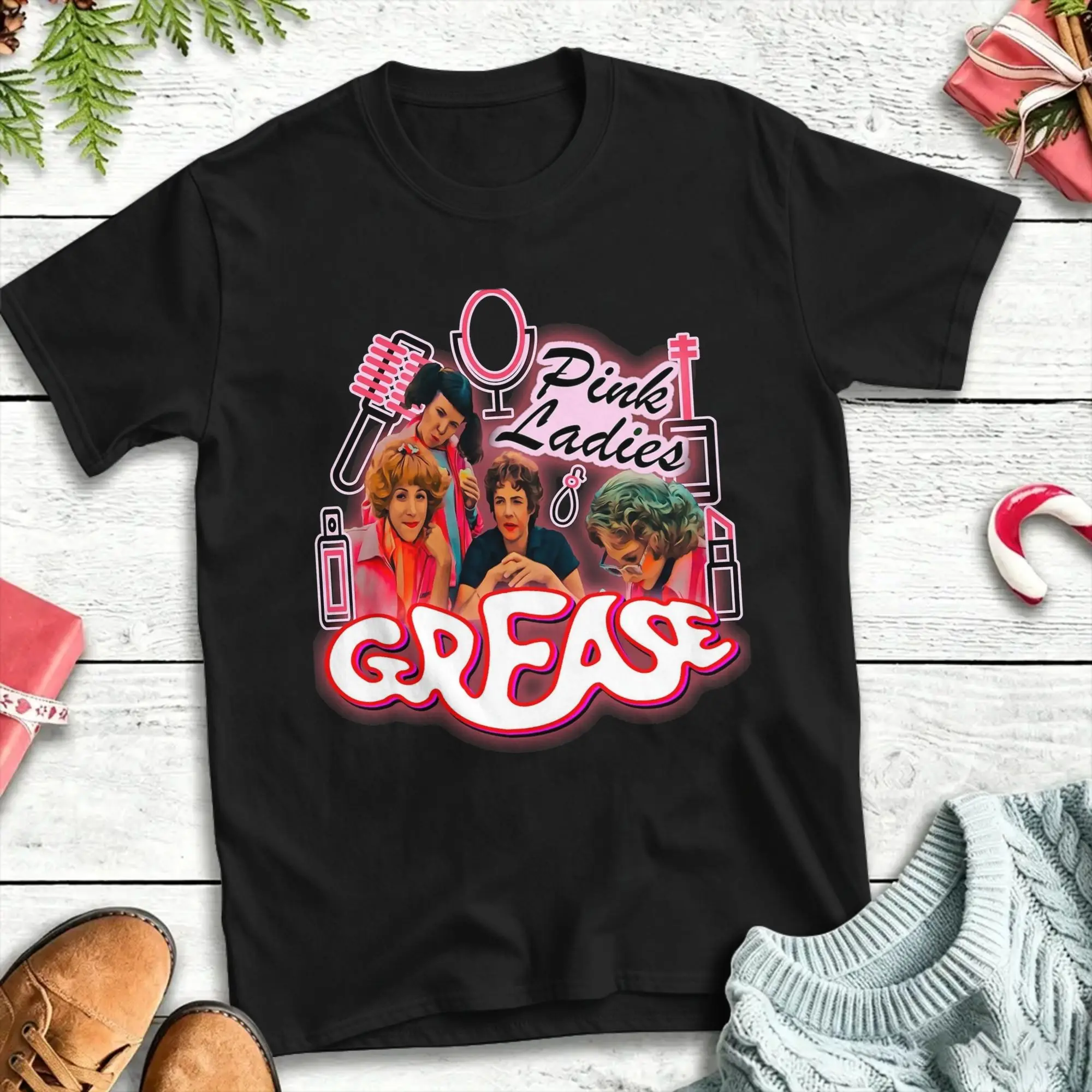 Pink Ladies Grease 100% Cotton T Shirt For Male Summer  Streetwear T Shirts O-Neck Harajuku Tee Shirt Oversized Casual Clothing