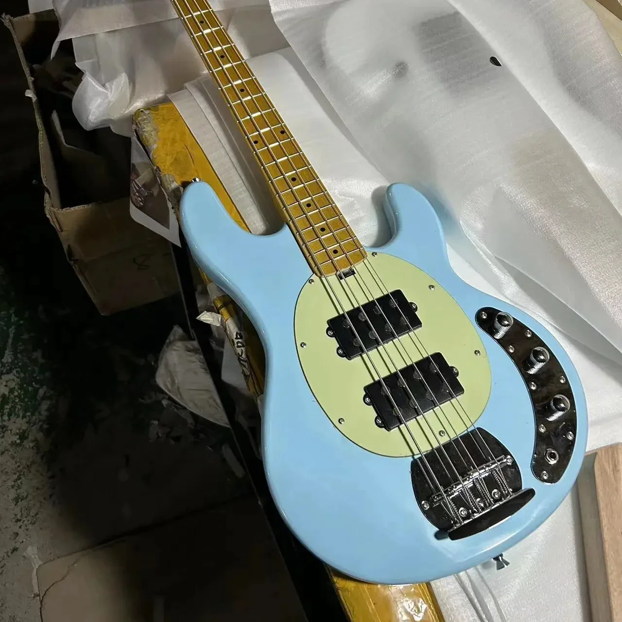 Sterling by Music Man 4 String Bass Guitar Right Daphne Blue