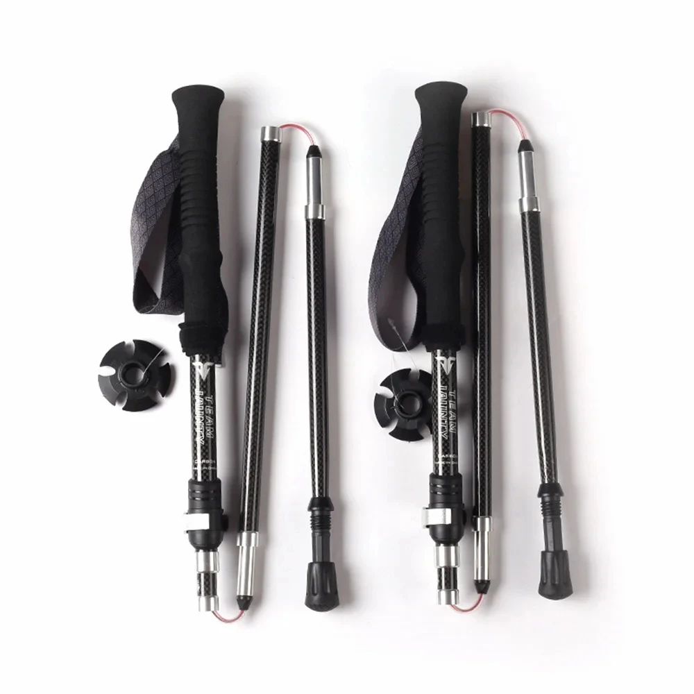

Folding Professional Outdoor Hiking Staff Aluminum Alloy Five Section Hiking Staff Ultra Light Stretching Staff