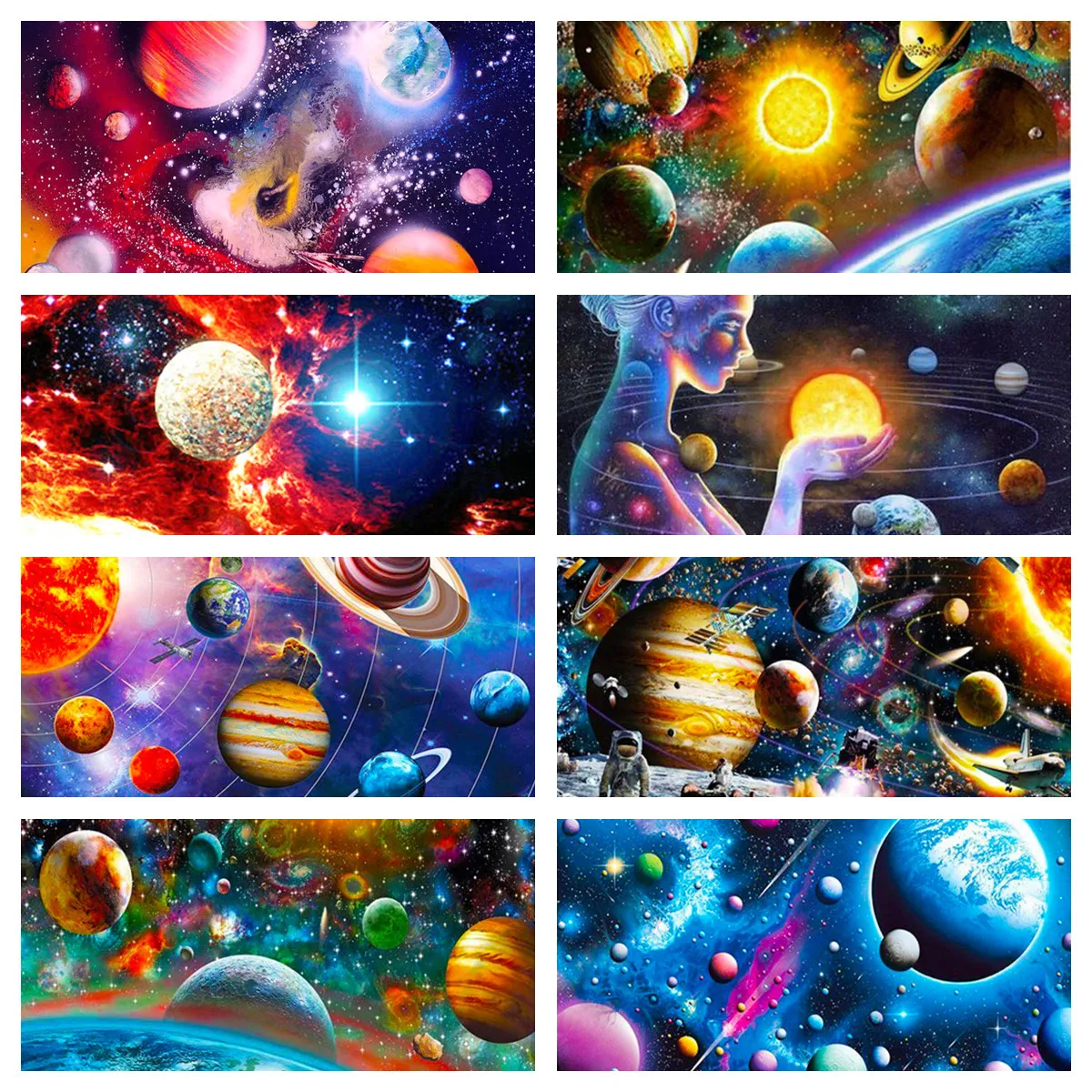 AB 5d Diy Diamond Painting Planet Space Diamond Embroidery Full Set Rhinestone Picture Cross Stitch Milky Way Handicraft Art