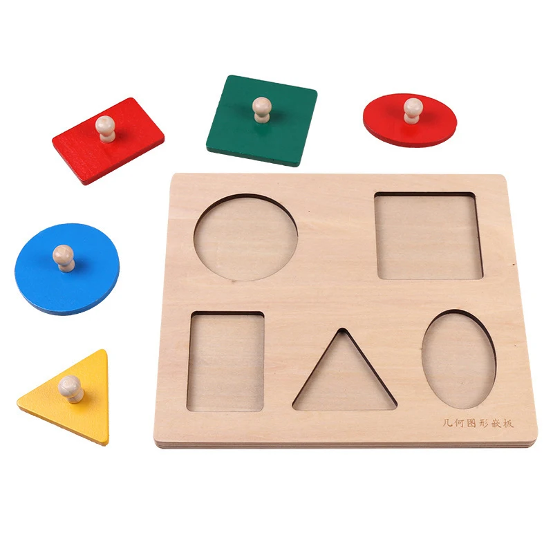 Giocattoli puzzle Montessori Forme geometriche in legno Ordinamento matematica Gioco educativo per l'apprendimento prescolare colorato Giocattoli per bambini