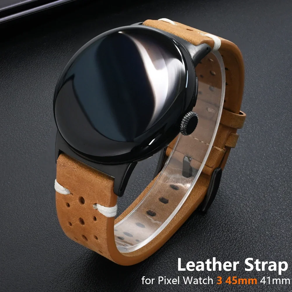 

Кожаный ремешок для Google Pixel Watch 3 45 мм, мужской браслет, ремешок для Google Pixel Watch 3 2 1 41 мм, браслет