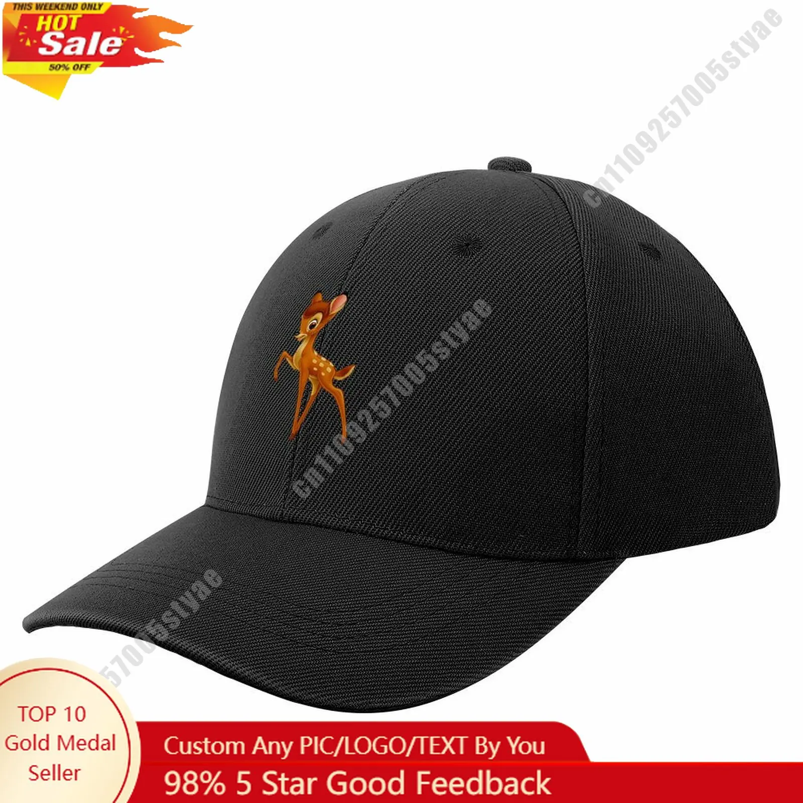 

Bambi Baseball Cap Disney Licensed Customizable Your DIY Design Upload Images Text Baseball Hat Holiday Birthday Gift