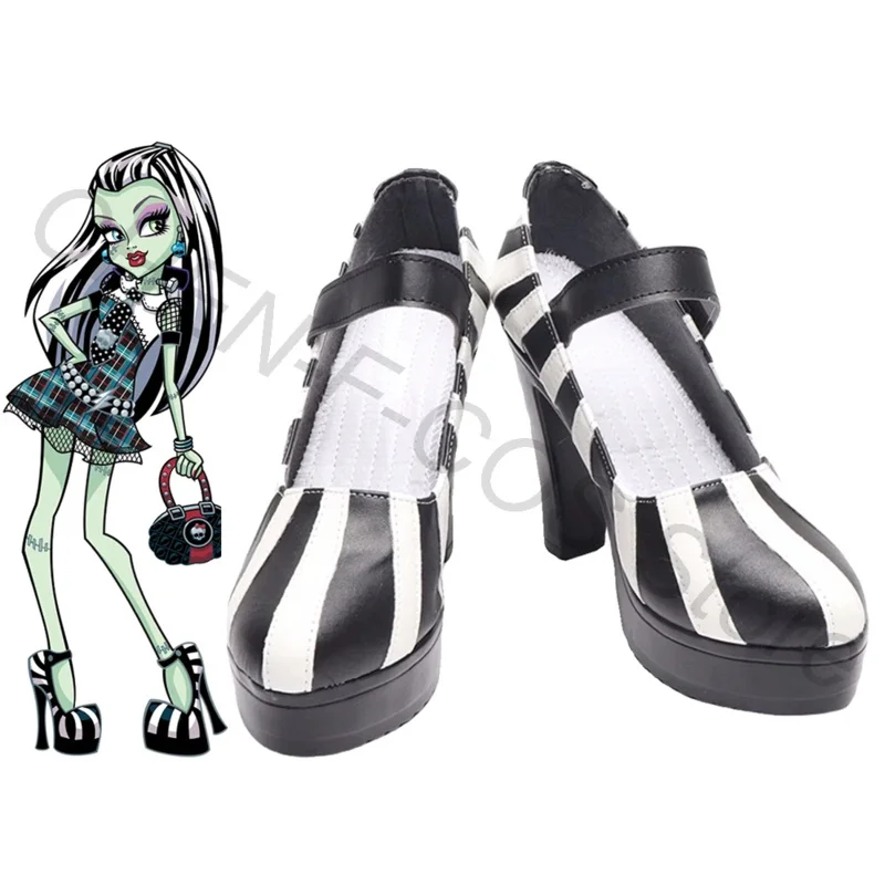 

Monster High Frankie Stein Cosplay Shoes High Heels Boots Props Anime Performance Accessories Halloween Christmas Carnival