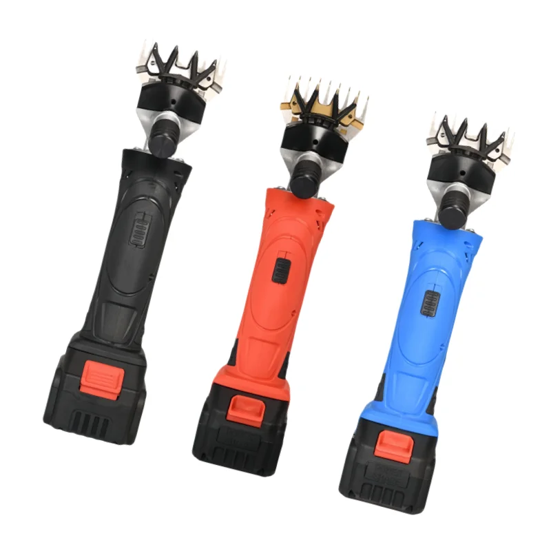 

Машинка для стрижки овец черного, красного, синего цвета с 2 литиевыми батареями, электрический резак для овечьей шерсти