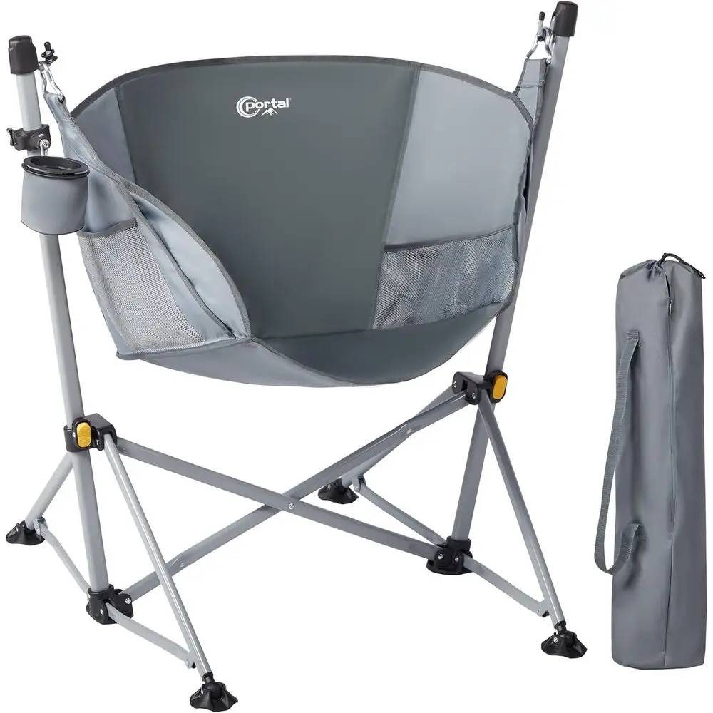 

Большое кресло-гамак для кемпинга, складное кресло-качалка, портативное кресло-качалка с широким сиденьем для улицы, газона, патио, сада, выдерживает до 160 кг