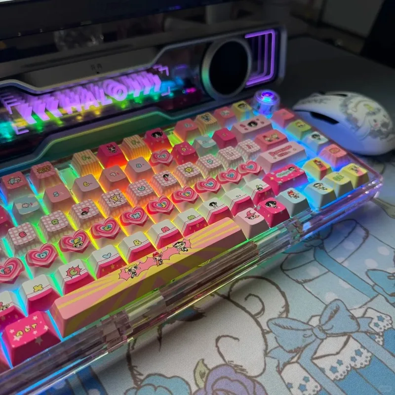 Rosa benutzerdefinierte Tastenkappen Actionfigur hoch restauriertes mechanisches Tastaturzubehör Desktop-Dekoration für Anime-Fans