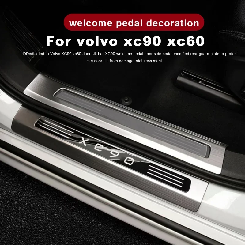 Car styling For volvo xc60 xc90 s90 XC40 s60 v60 Auto Accessories Car Threshold Bar Welcome Peda car sticker Interior decoration