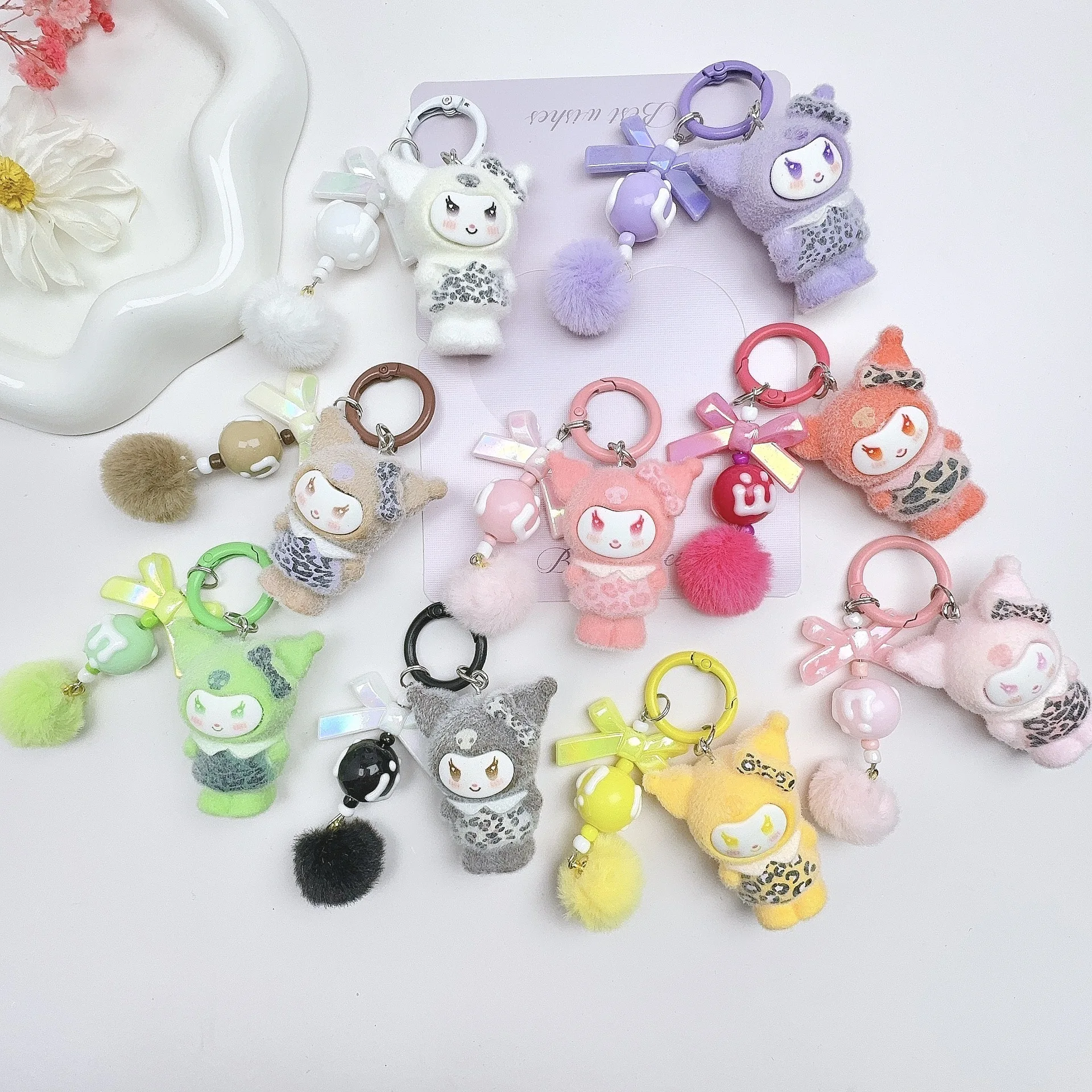 

Kawaii Kuromi Keychain Cute KT Phone Charms Aesthetic Pendant Cartoon Keyring Friends Gift Party