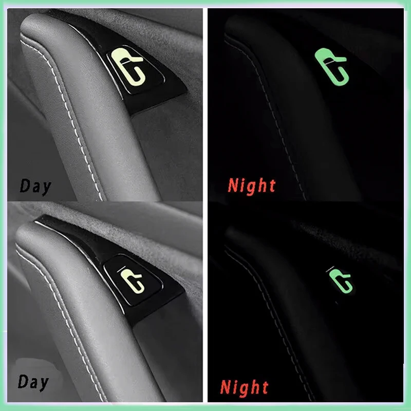 For Tesla Model 3 Y Door Open Luminous Stickers Auto Window Lift Switch Button Door Open Panel Decals Interior Parts Model3 2022