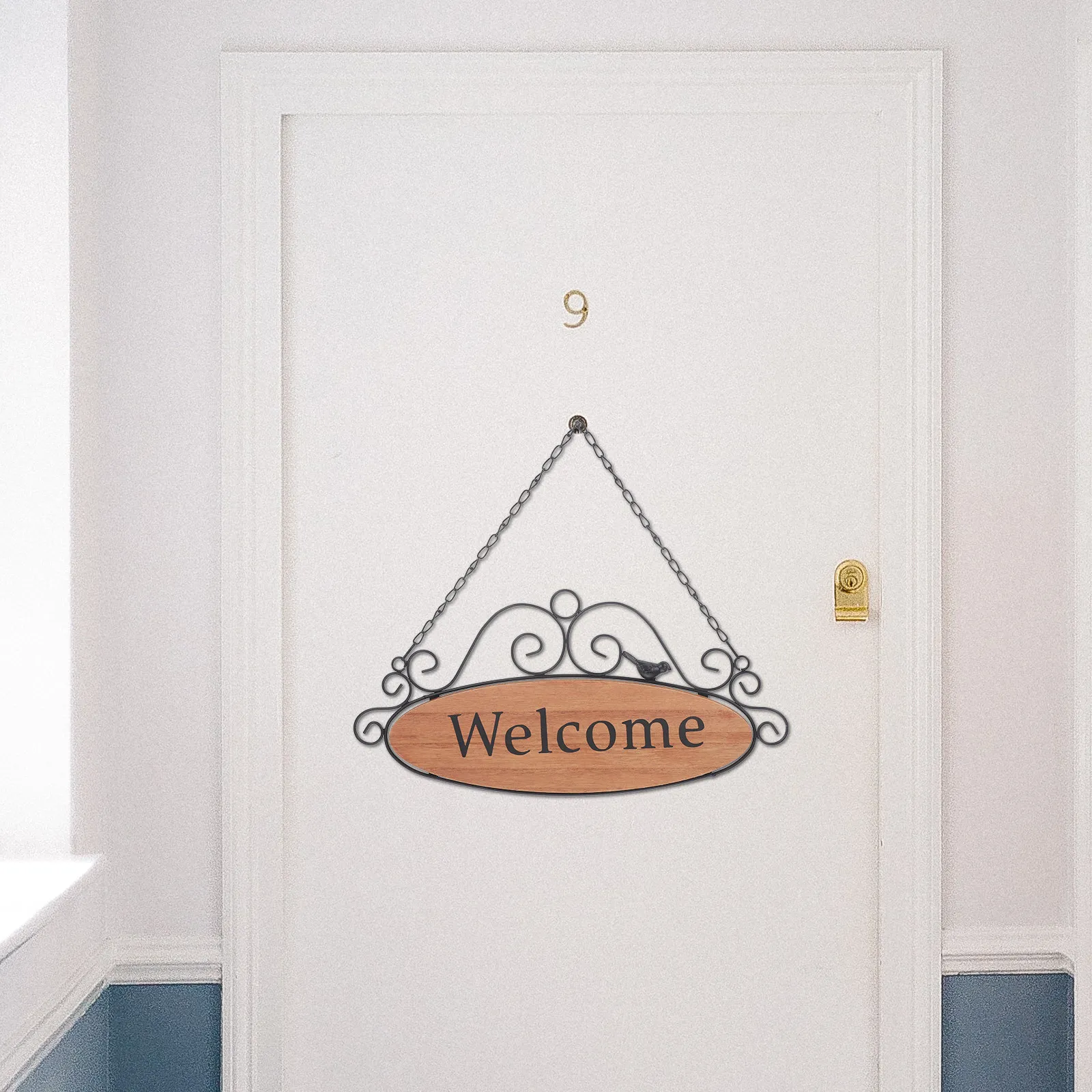 

1 шт. Декоративная подвесная табличка «Добро пожаловать» светло-коричневого цвета, премиум-класса, для входа в бизнес-помещение, дома, гостиной, кофейни, бара