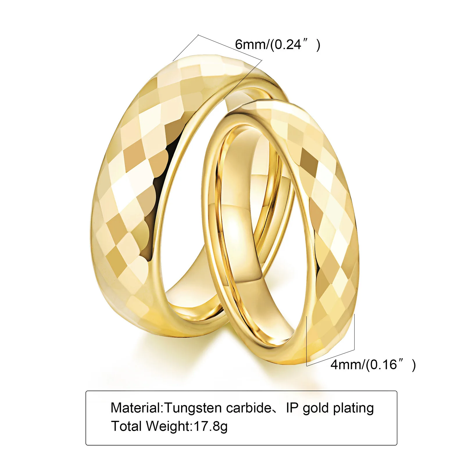 VQYSKO Vintage Patterned Band Ring Geometric Faceted Stackable Rings For Women Love Valentine's Day Wedding Gift Ldeas