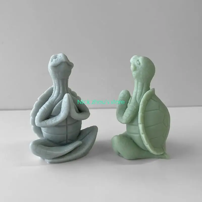 E15E قوالب الصابون قالب حرفي قالب شمع أدوات صنع يدوية على شكل سلحفاة للتأمل