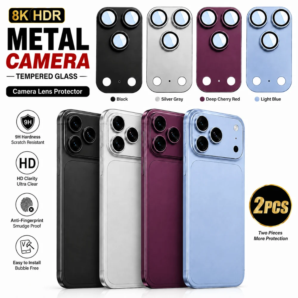 Image of NNBILI 2 Stück Kameraobjektivschutz Kompatibel mit iPhone 17 Pro Max 18 Pro Max 18 17 Pro 18 17 Hülle Geeignet, 360 ° Vollständige Abdeckung