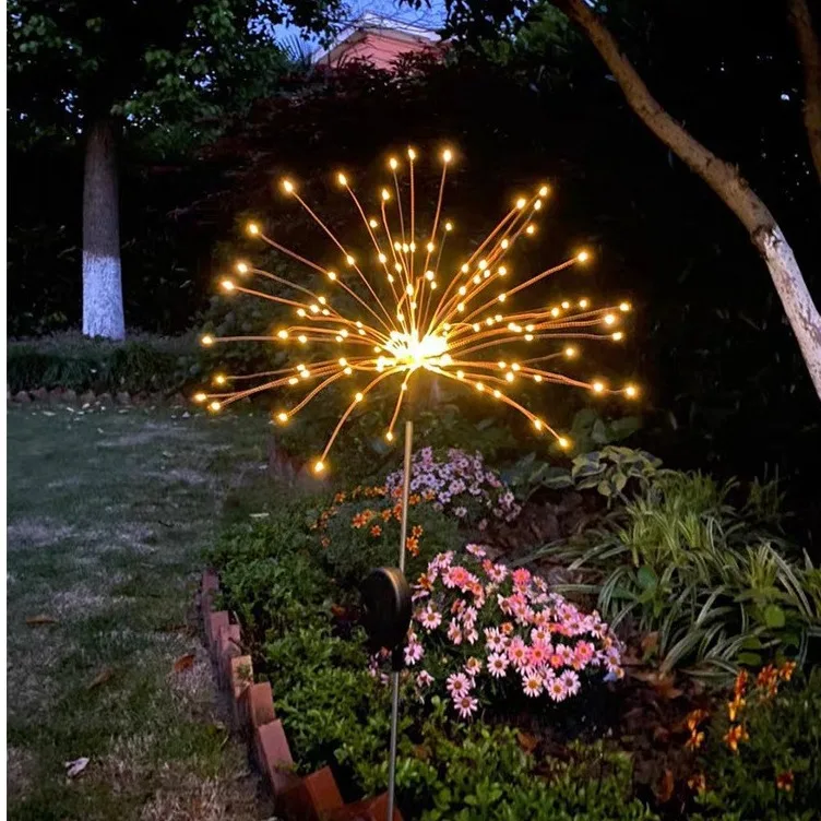 Solar Firework LED Stake Lights Outdoor Garden Decor Pathway Fairy Light Waterproof Yard Lawn Patio Landscape Decor Solar Lamp