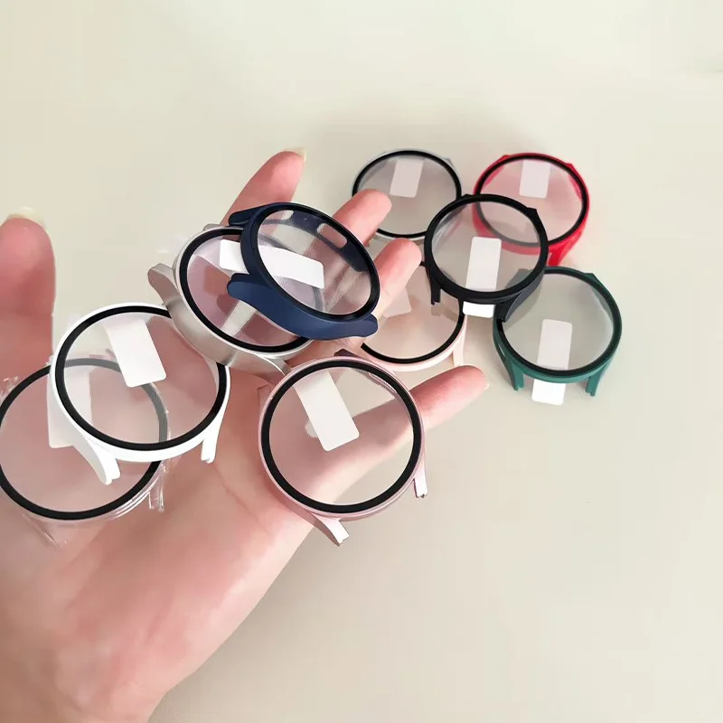 Tempered Glass+Case for Samsung Galaxy Watch 7/6/5/4/FE cover PC bumper screen protector Galaxy watch 7 6 44mm 40mm Accessories