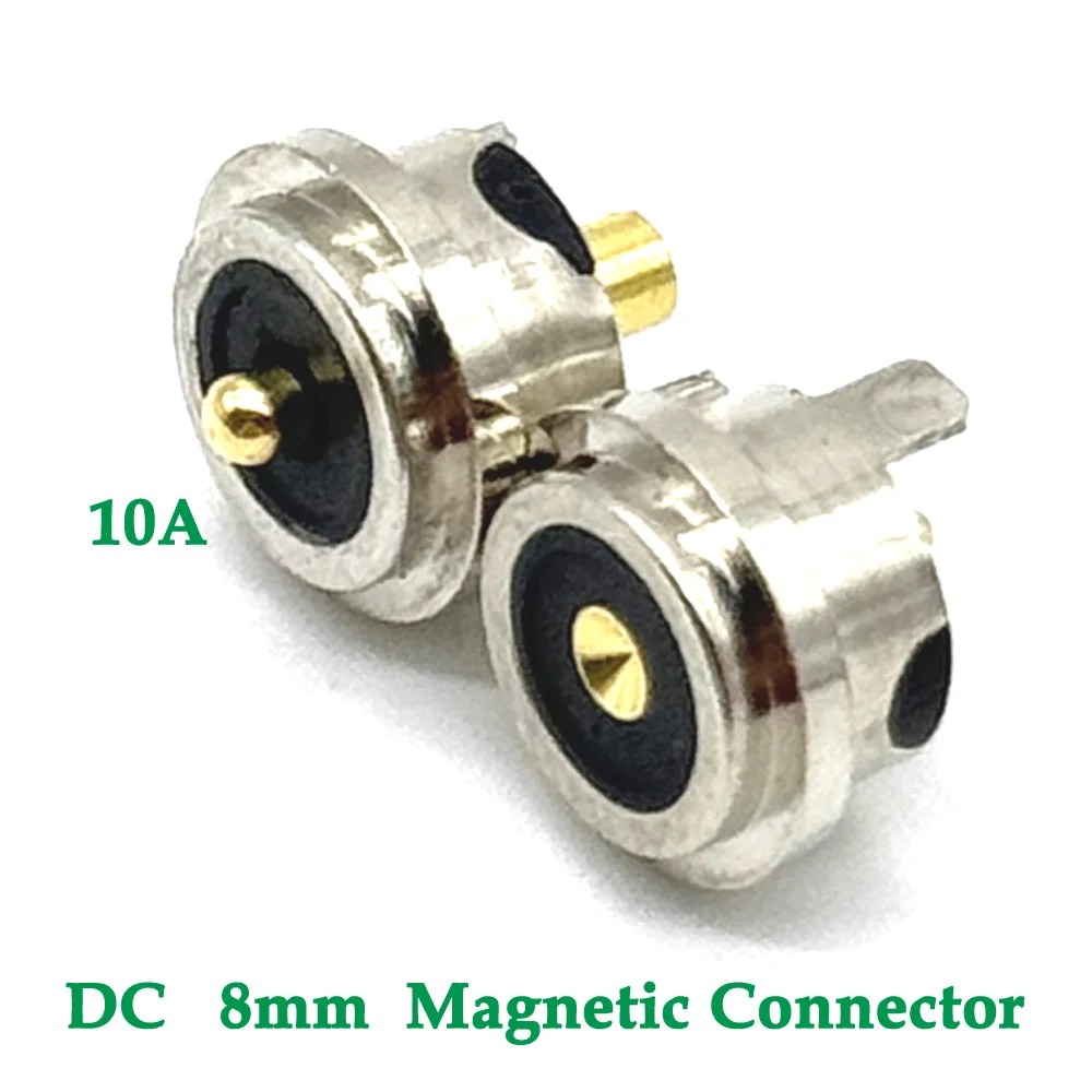 

10A DC Magnetic Pogo Pin Connector 2Pin Pogopin Male Female spacing 36V 8mm Spring Loaded DC Waterproof Power Socket