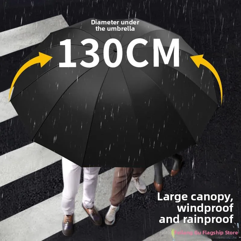 

Утолщенный большой зонт, ветрозащитный, усиленный, для сильного дождя, специальный мужской большой зонт для двоих, ручное открытие, защита от солнца, индекс 50+