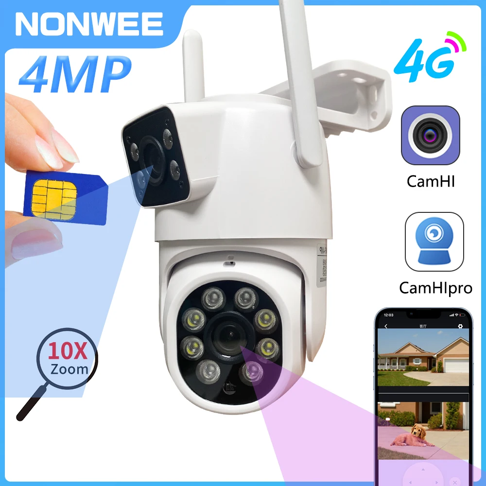 

4MP 4G/WiFi Dual - Lens Outdoor Surveillance Camera by CamHiPro: All - in - One Security for Schools, Farms, Parks & More