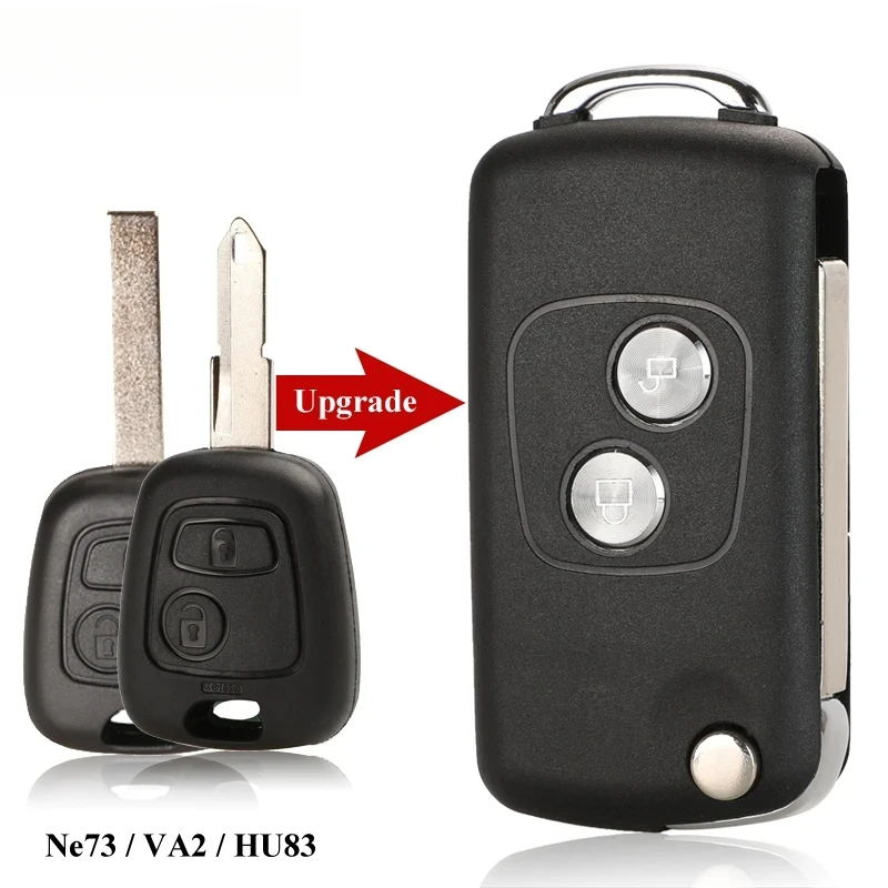 2 BTN Modified Flip Remote Car key Shell for Citroen C1 C2 C3 C4 Picasso Xsara Peugeot 206 306 307 107 207 407 Partner