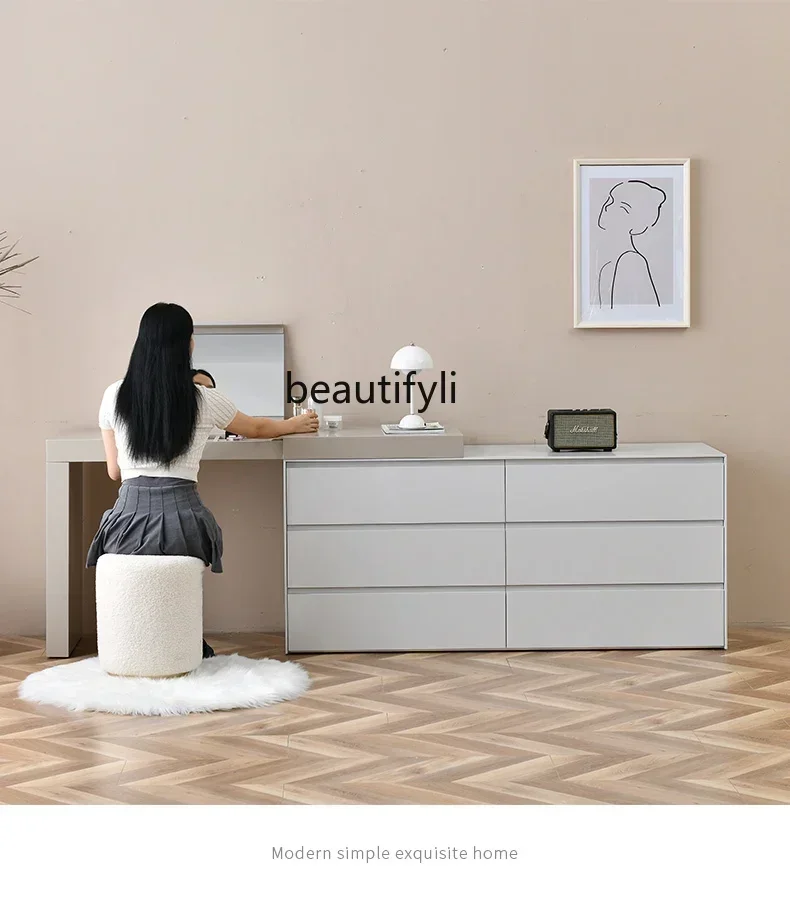 D178   Italian chest modern simple bedroom end of bed desk makeup table integrated corner dresser