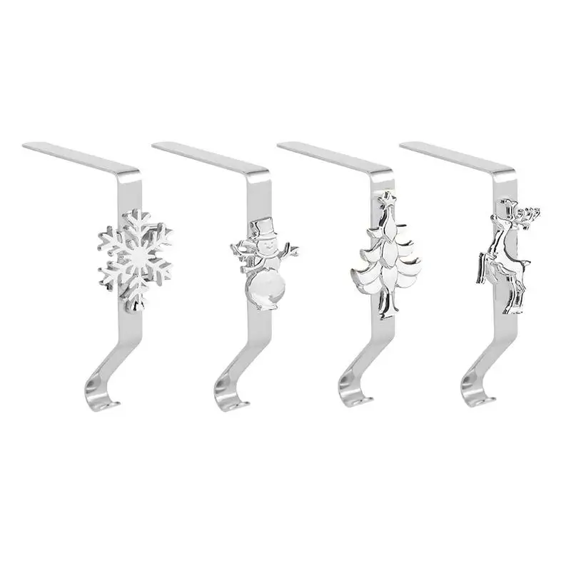 

Держатели для чулок, рождественские вешалки для чулок для камина с 4 рождественскими мультяшными украшениями