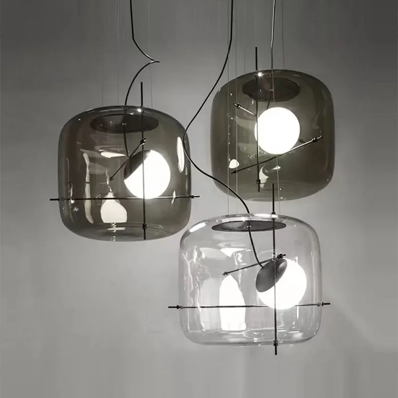 

Modern Nordic Minimalist Restaurant LED Pendent Lamp Bedroom Bedside Creative Coffee Shop Bar Study Glass Decorative Light Art