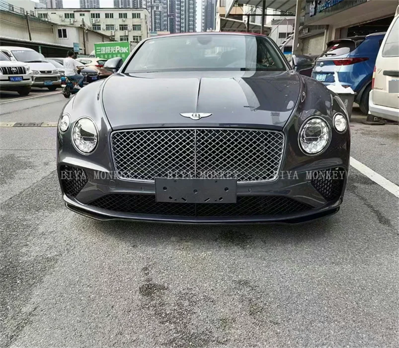 True carbon fiber front bumper lip front skirt for the 18-21 new Bentley Continental GT W12 body kit